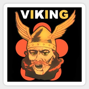 Viking warrior with winged helmet and mustache Sticker